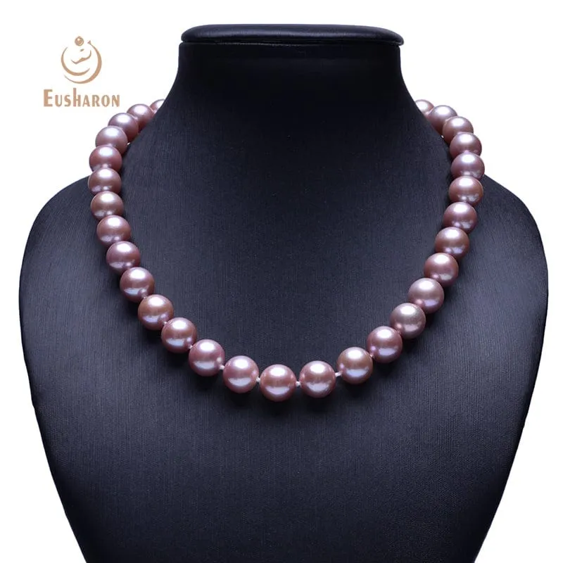 10-11mm Hand-knitted Round Edison Pearl Necklace