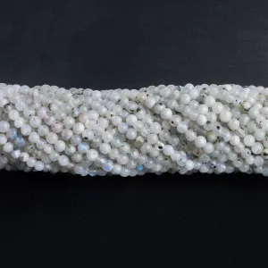 3-4.5mm Rainbow Moonstone Rounds 13 inch 83 beads