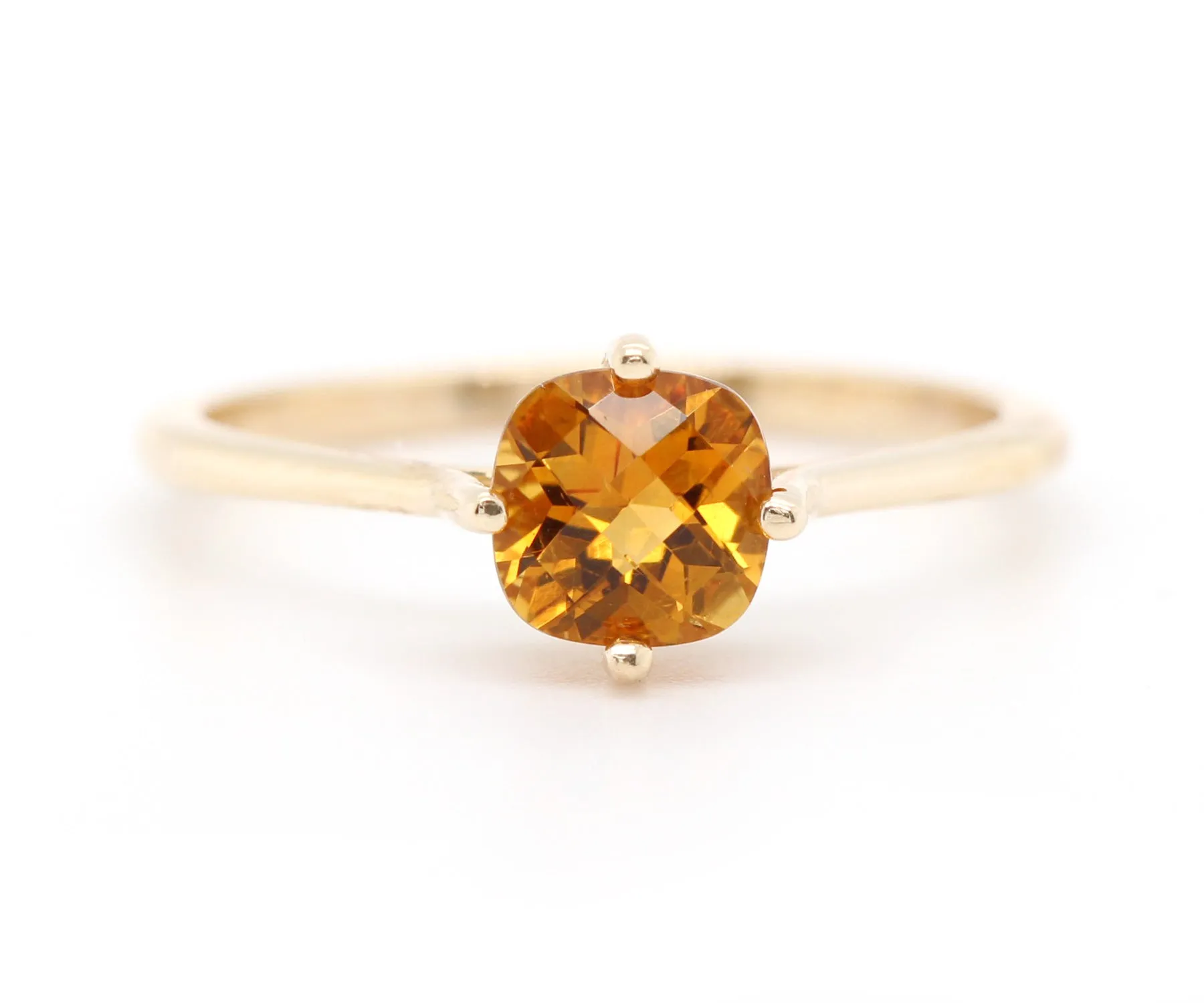 Antique Yellow Citrine Solitaire Ring