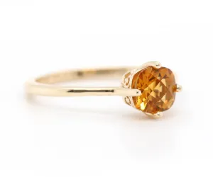 Antique Yellow Citrine Solitaire Ring