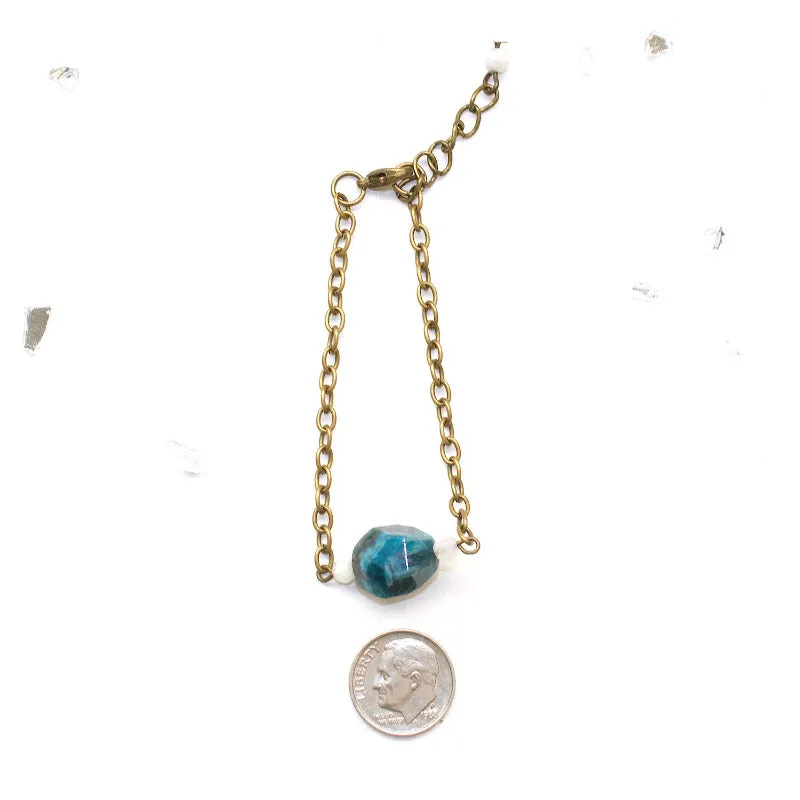 Apatite and Rainbow Moonstone Bracelet