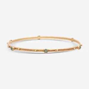 Armenta Sueno 18k Gold Bangle Bracelet with Chrysoprase and Rainbow Moonstone 10036