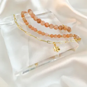 Beaded Bracelets for Women, Beaded Bracelets Sets, Beaded Bracelets Stacks, Bracelets for Women, Moonstone Bracelet, Paperclip Chain
