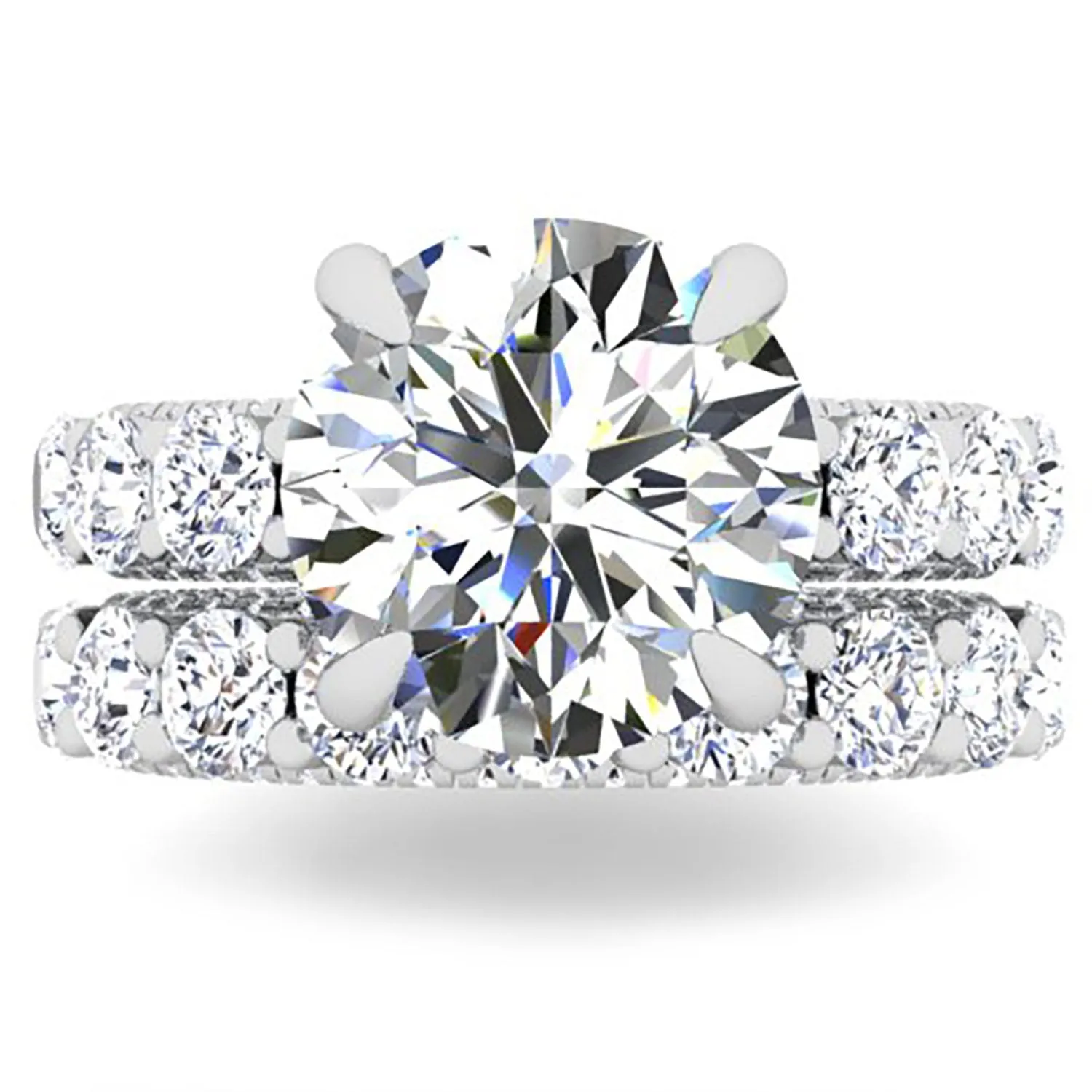 Ben Garelick Alpha 4 Carat Round Diamond Engagement Ring with Large Side Diamonds