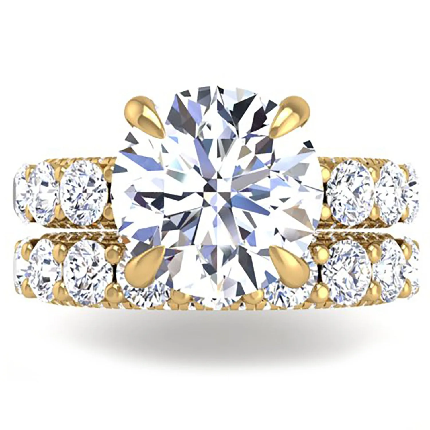 Ben Garelick Alpha 4 Carat Round Diamond Engagement Ring with Large Side Diamonds