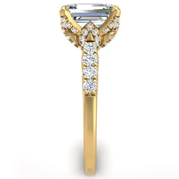 Ben Garelick Astra Galactic Head Emerald Cut Diamond Engagement Ring