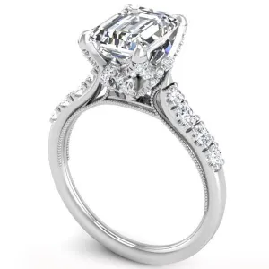 Ben Garelick Astra Galactic Head Emerald Cut Diamond Engagement Ring