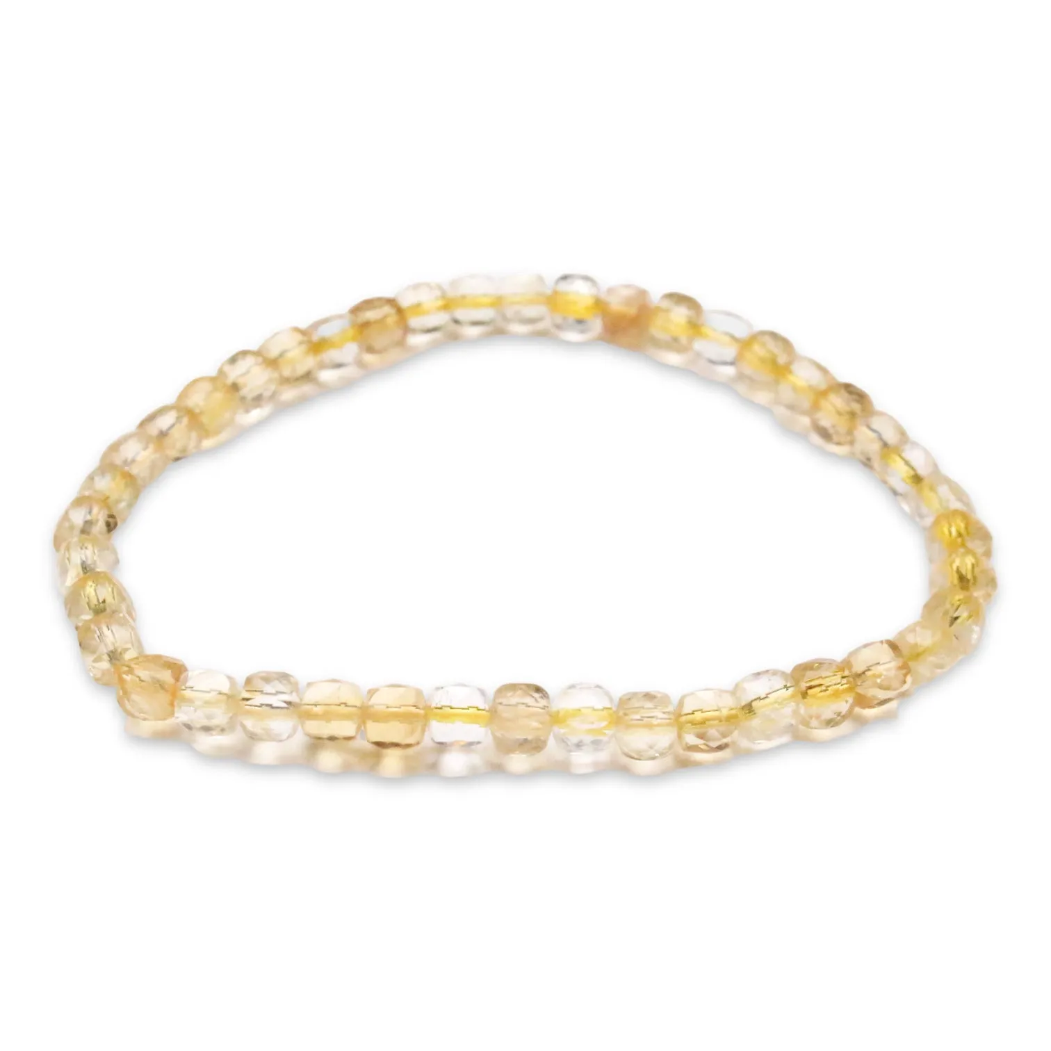 Bracelet Citrine chauffée cube A  4x4 mm