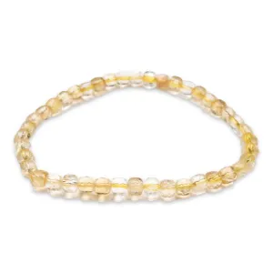 Bracelet Citrine chauffée cube A  4x4 mm