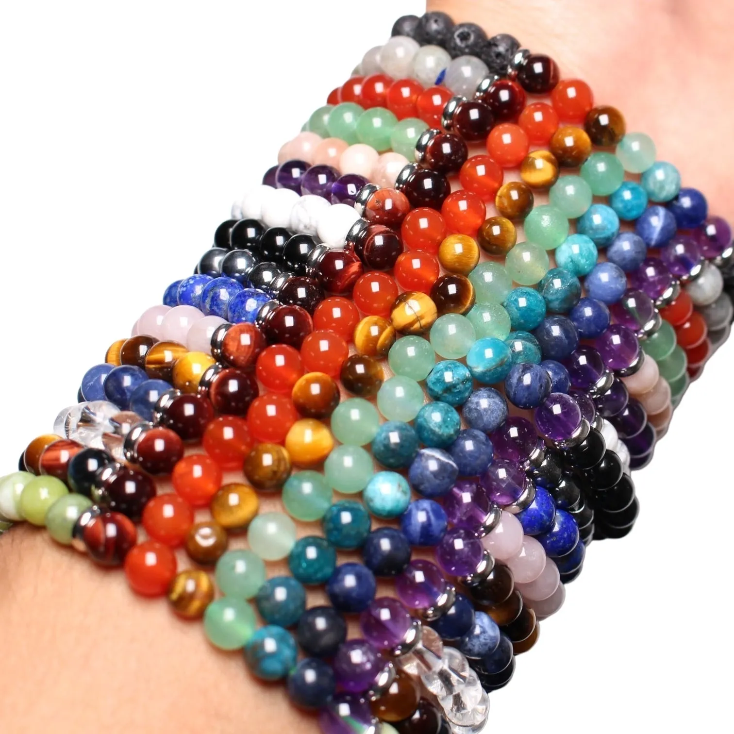 Bracelet en 7 chakras 6mm AA