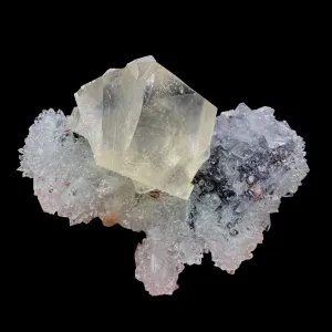 Calcite with Apophyllite on Heuladnite # Q9