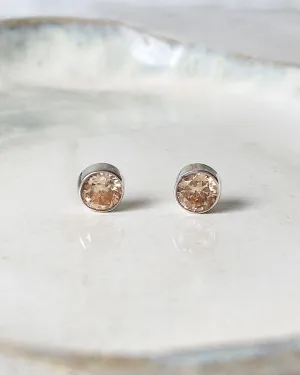 Champagne Citrine Studs