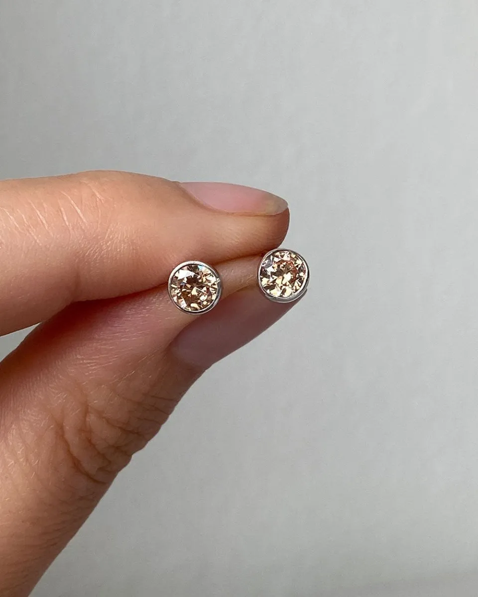 Champagne Citrine Studs