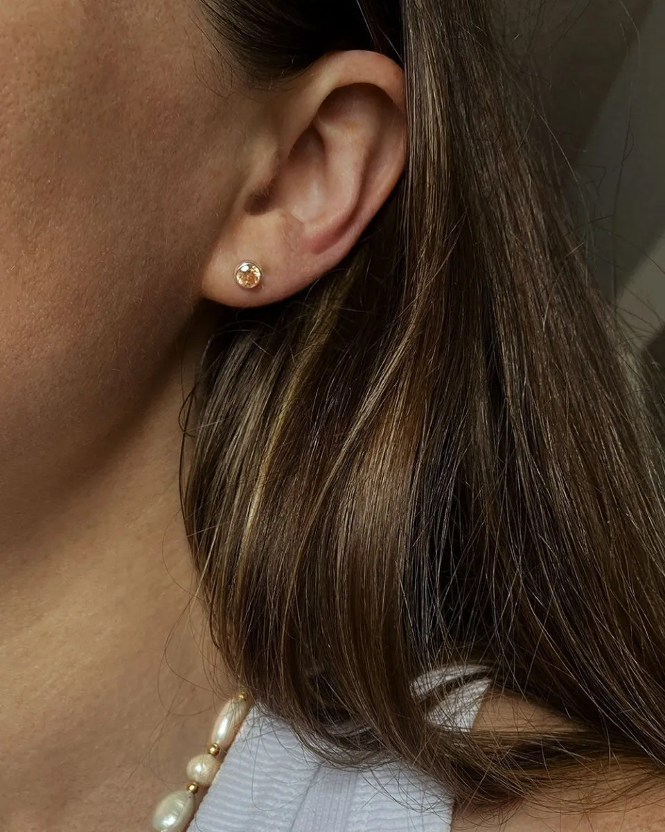 Champagne Citrine Studs