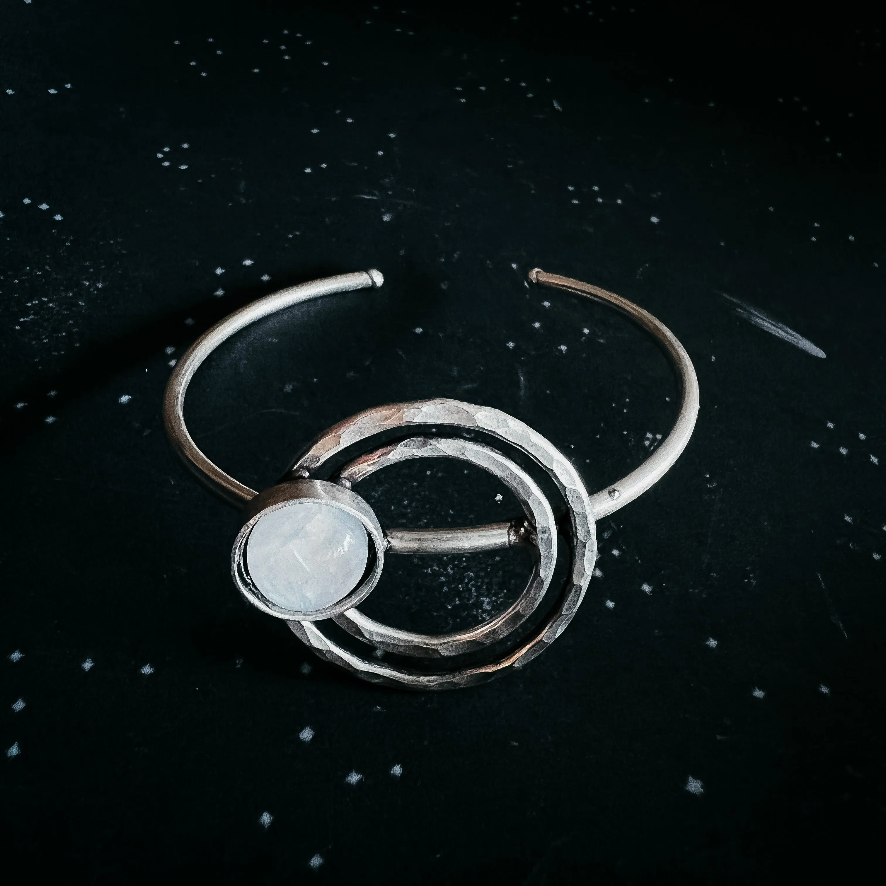 CLEARANCE Cosmic Ripple Bracelet with Rainbow Moonstone