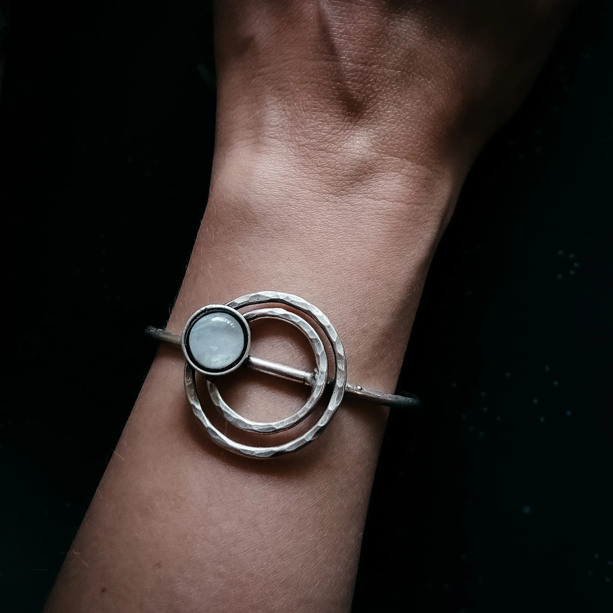 CLEARANCE Cosmic Ripple Bracelet with Rainbow Moonstone