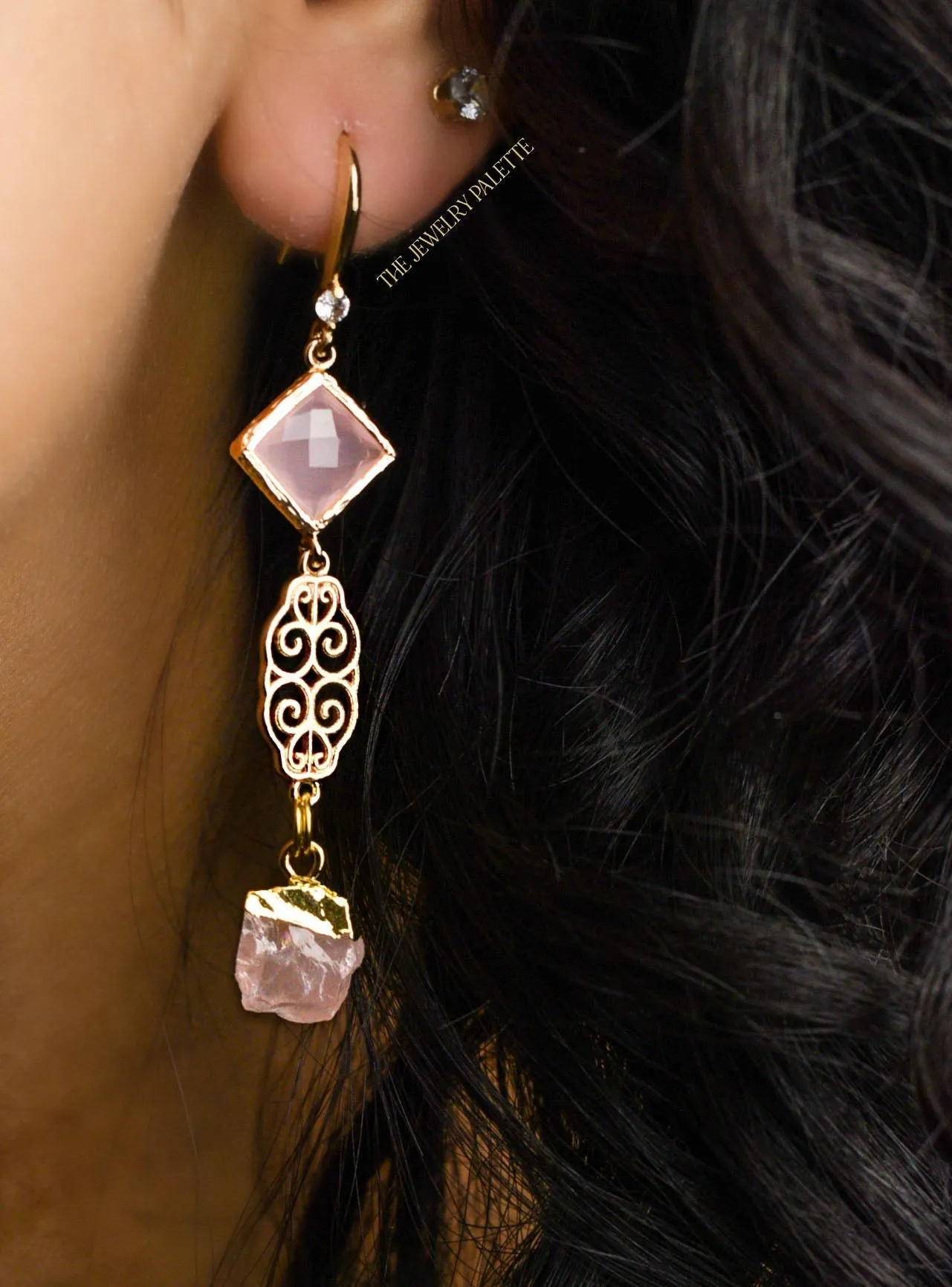 Farah citrine, filigree and yellow crystal earrings