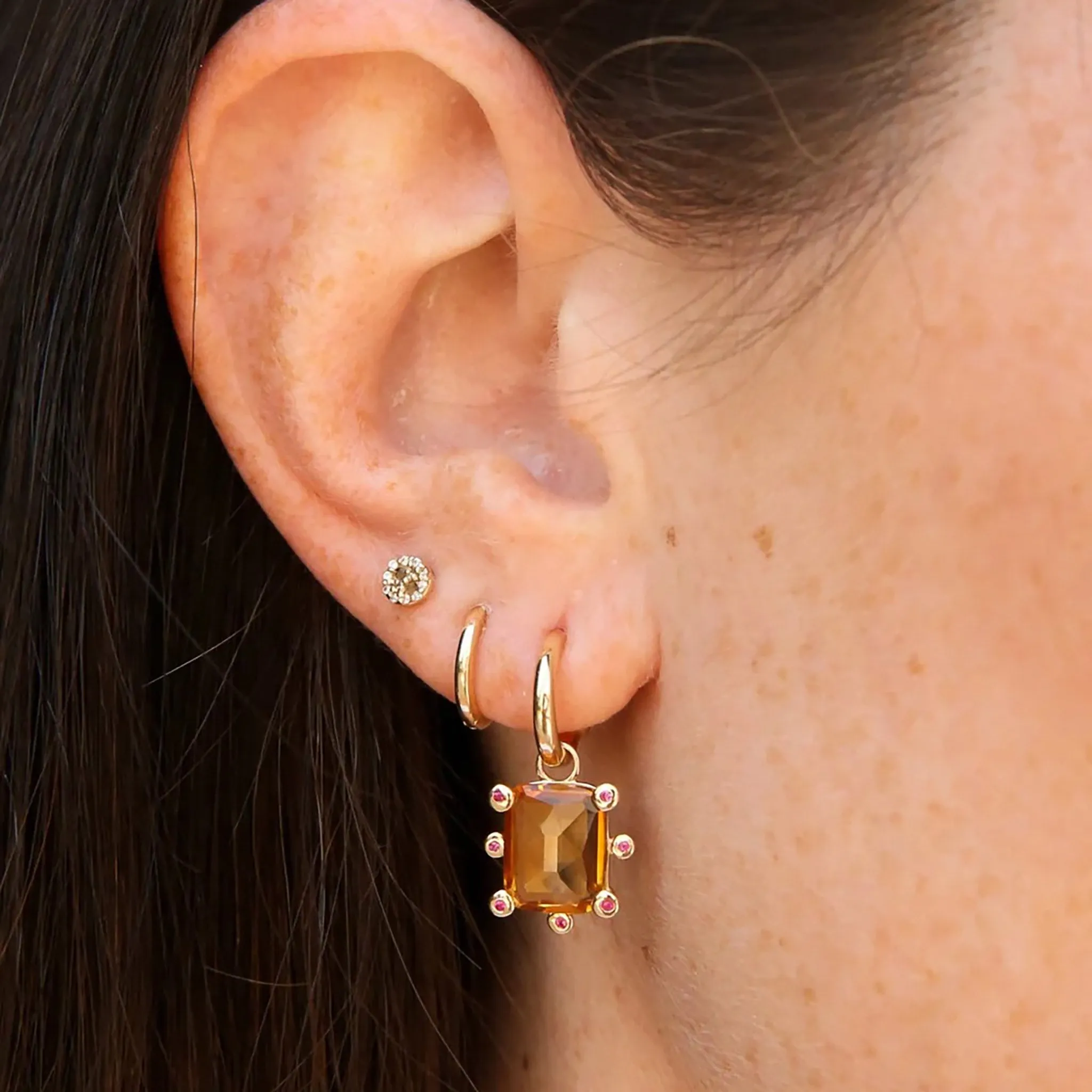 Genie Charm with Citrine and Ruby