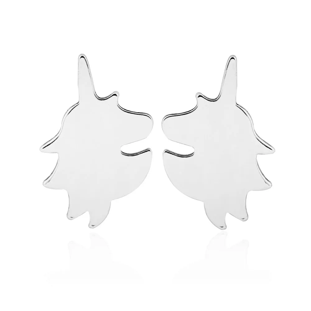 Gold Colored Unicorn Earrings