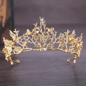 Gold leaf Tiara Crown greek vine King Queen headdress woodland diadem