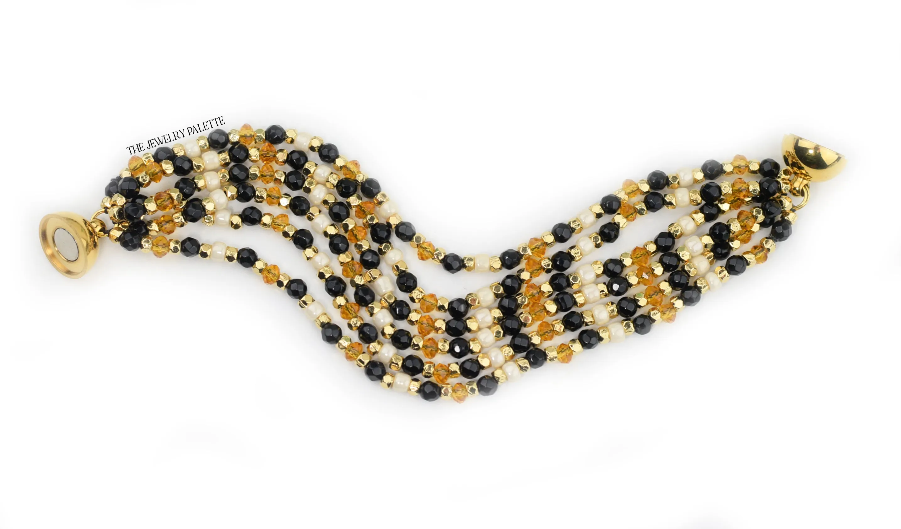 Hajr multitier black and gold bracelet