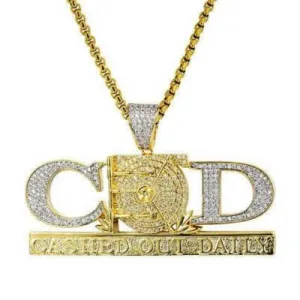 HipHop Style Pendant Cashed Out Daily Stylish Design Gift Solid Sterling Silver