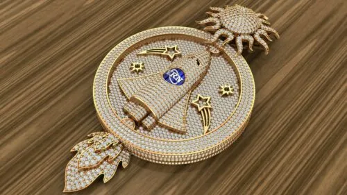 Lucky YRN Pendant HipHop Style Diamond Studded chain Solid Sterling Silver925