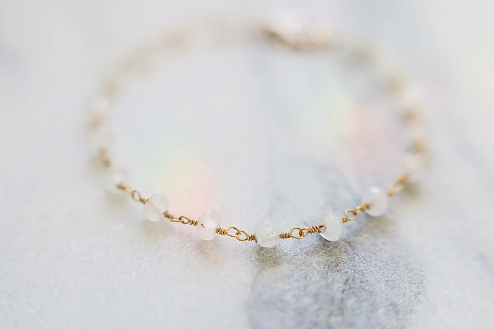 Moonstone Rosary Beaded Bracelet
