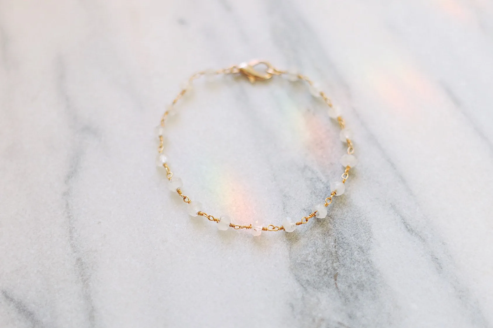 Moonstone Rosary Beaded Bracelet