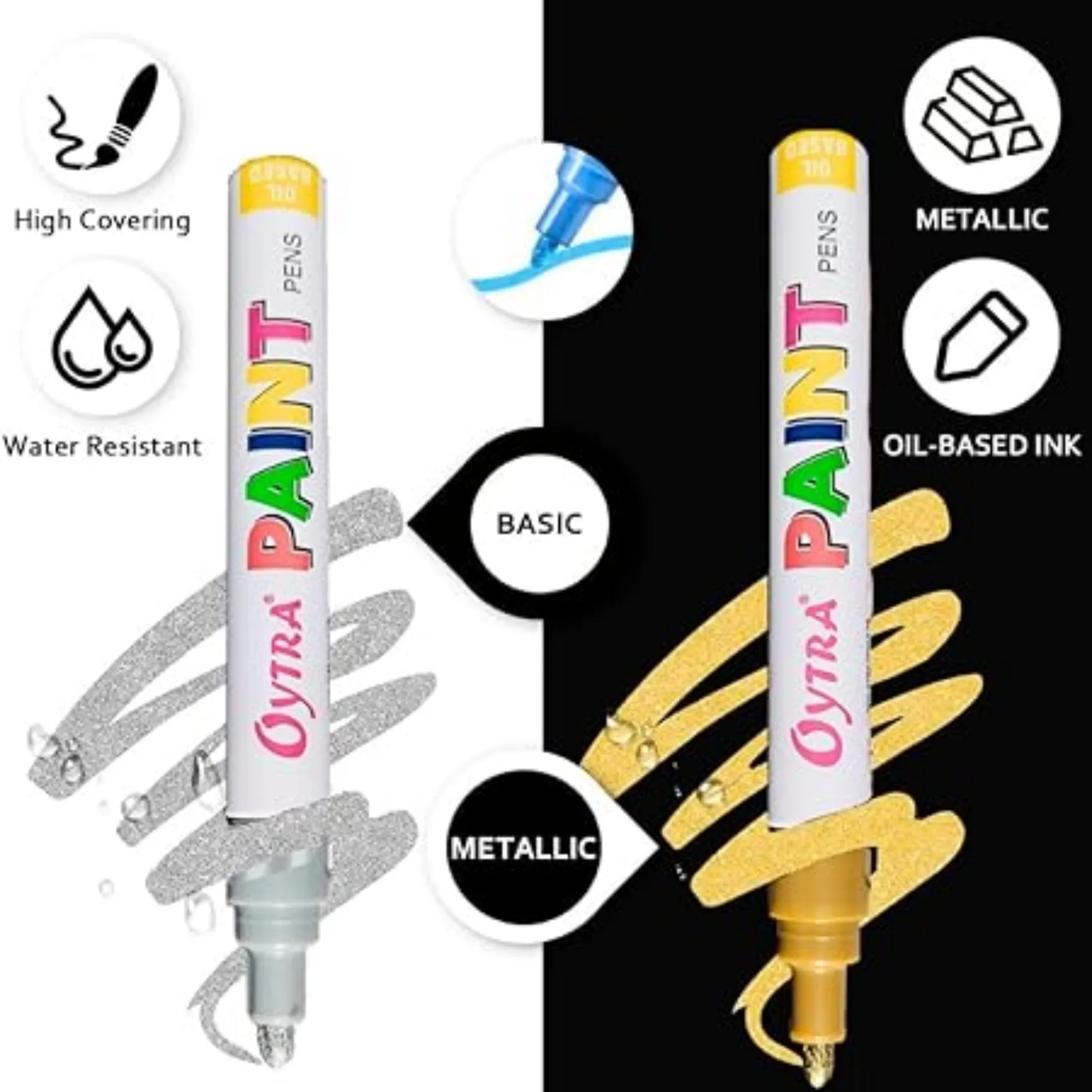 Paint Pens 12 Pen/Set 2mm Brush Tips Painting Markers