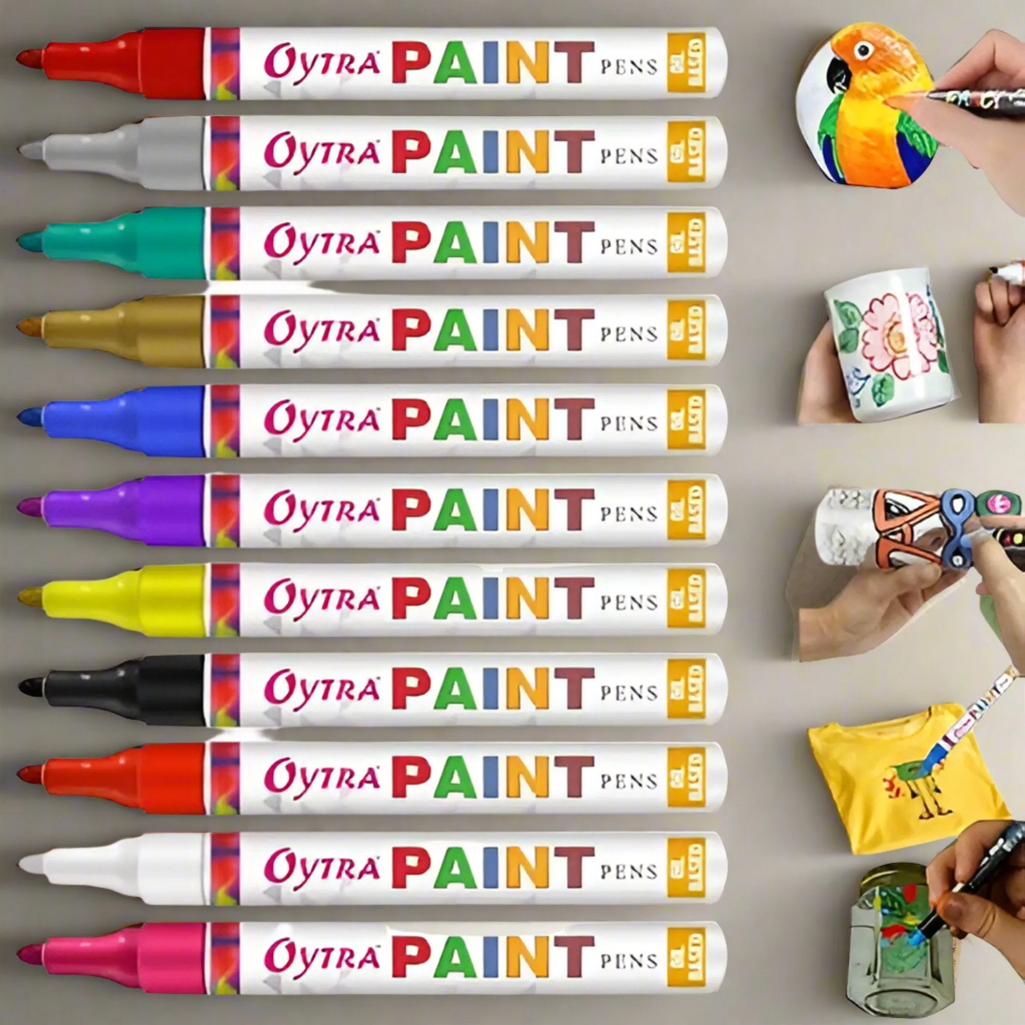 Paint Pens 12 Pen/Set 2mm Brush Tips Painting Markers