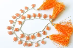 Peach Moonstone Mango Shape Faceted Beads
