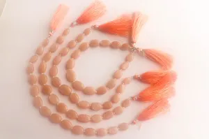 Peach Moonstone Oval Shape Beads
