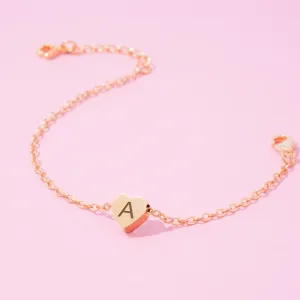 Personalized Tiny Heart Baby Initial Bracelet