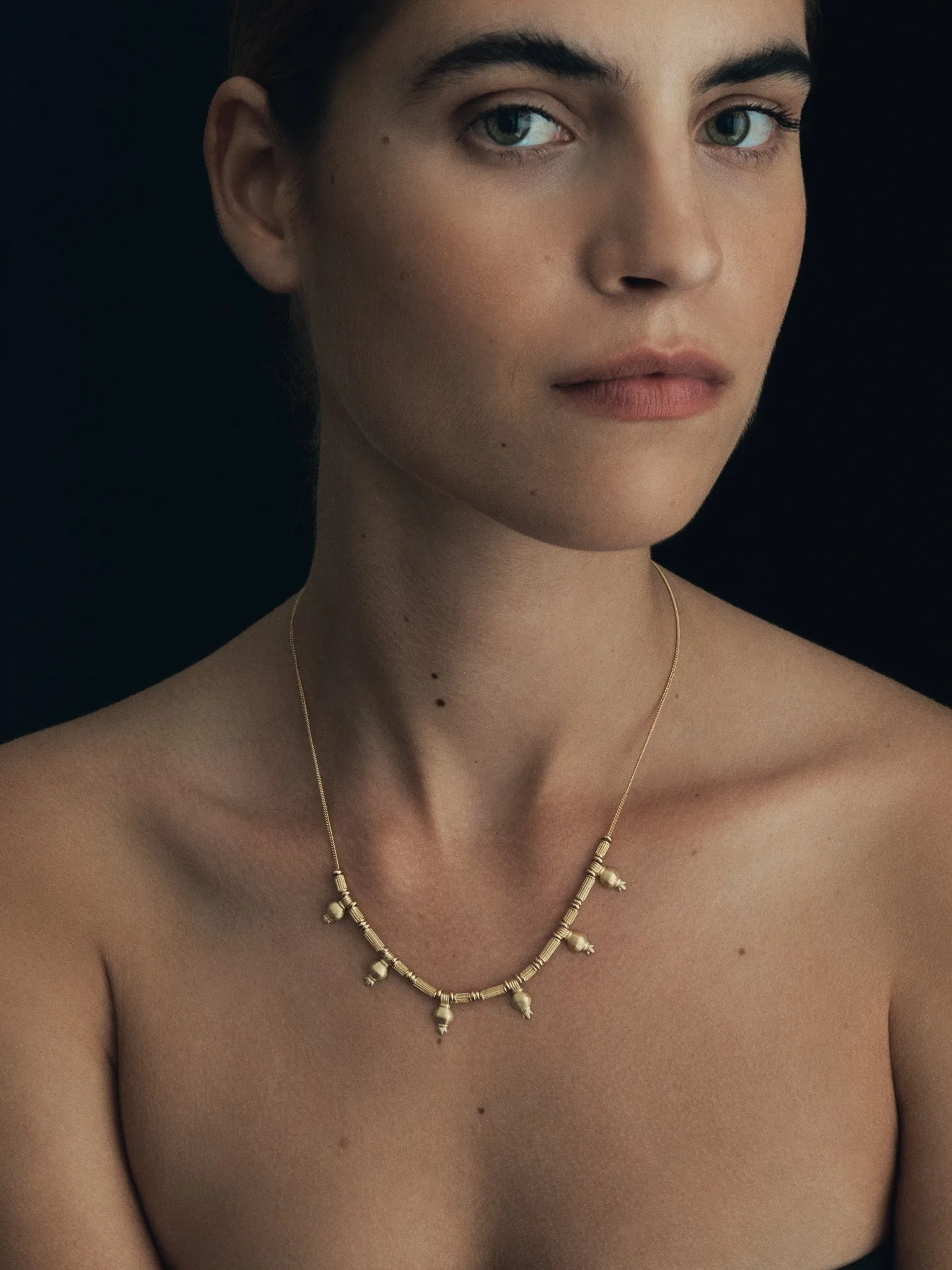 Pomegranate Statement Necklace Gold Vermeil