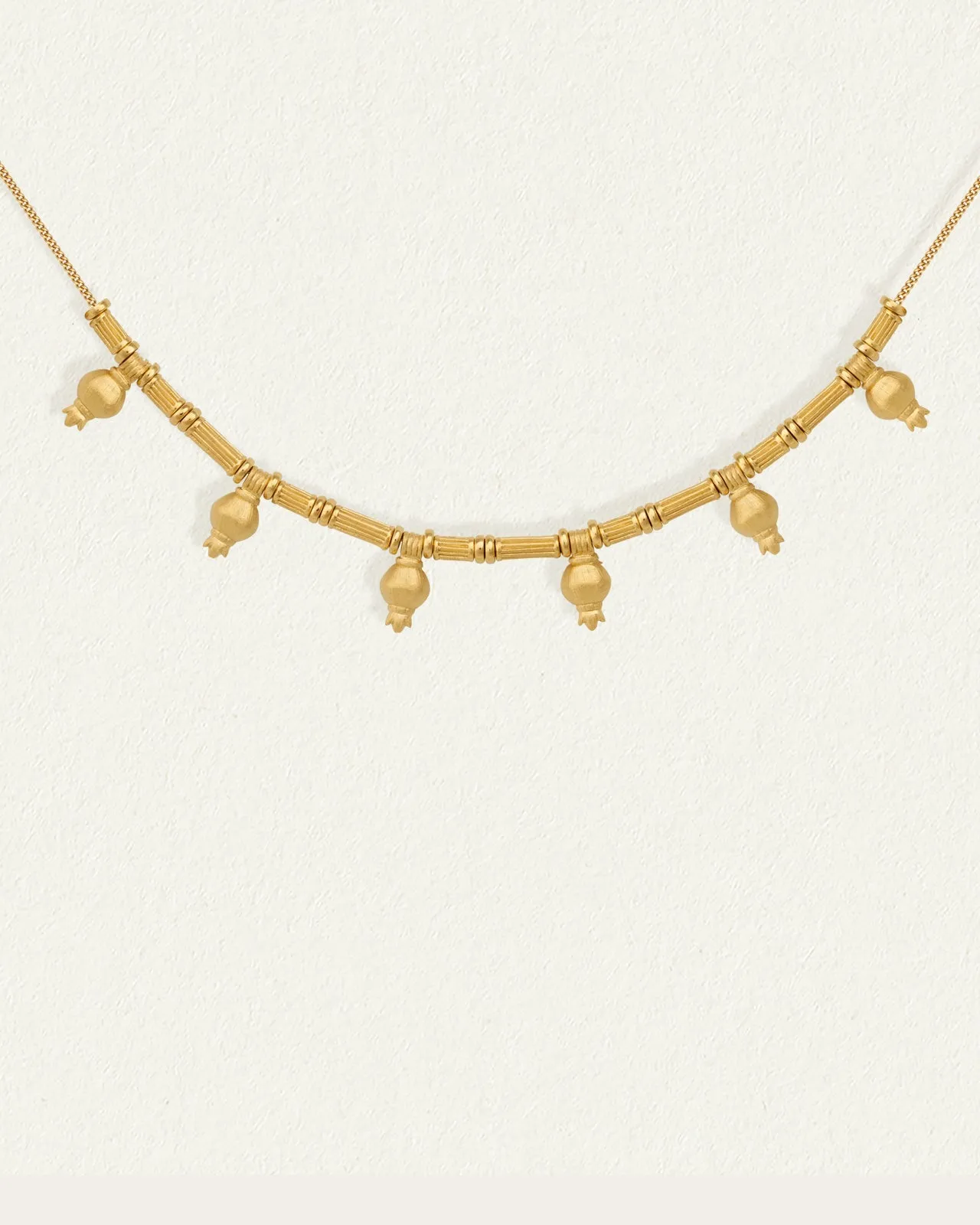 Pomegranate Statement Necklace Gold Vermeil