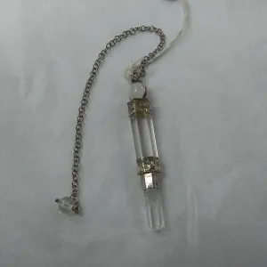 Quartz hexagonal pendulum with moonstone