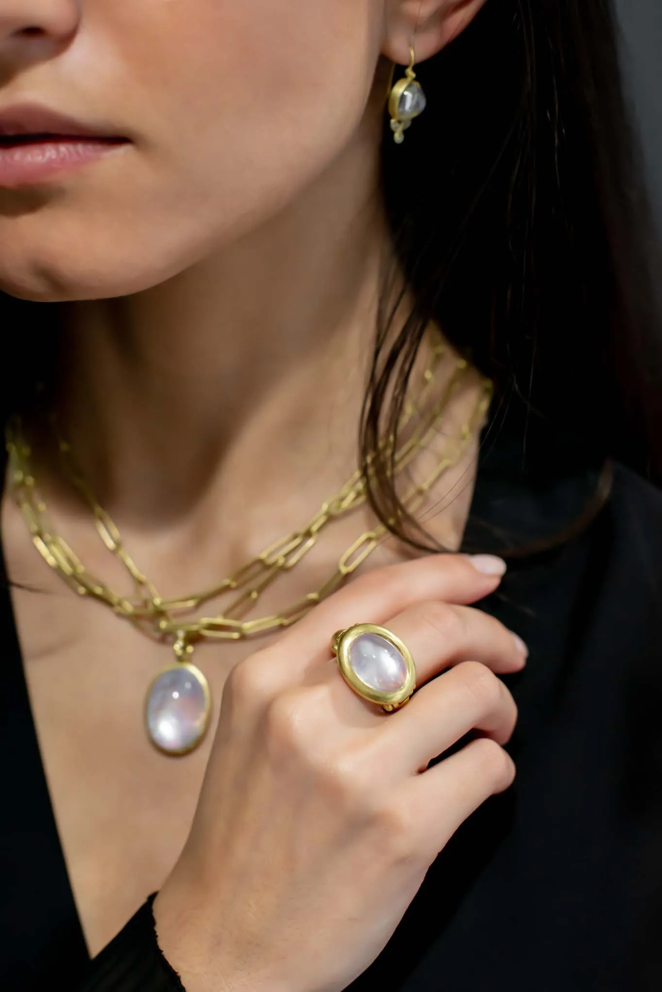 Rainbow Moonstone Ring