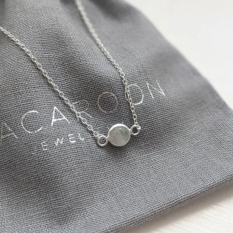 Rainbow Moonstone Sterling Silver Necklace