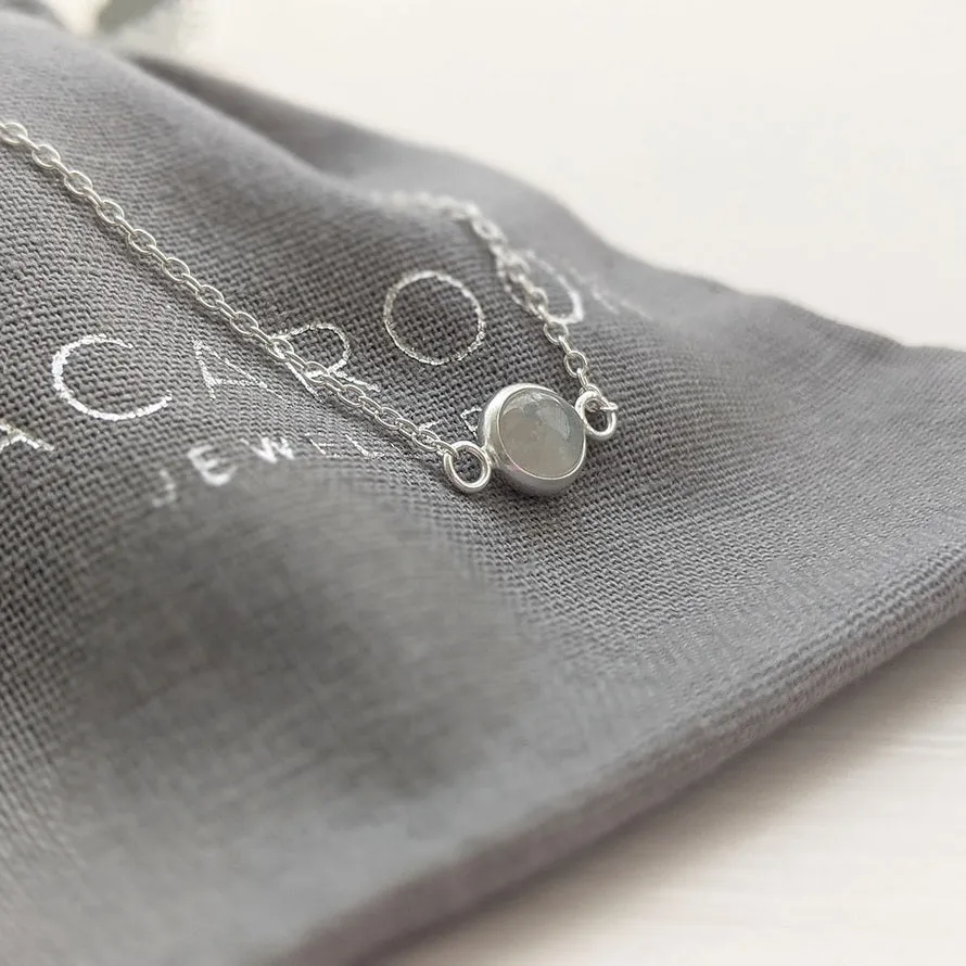 Rainbow Moonstone Sterling Silver Necklace