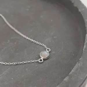 Rainbow Moonstone Sterling Silver Necklace