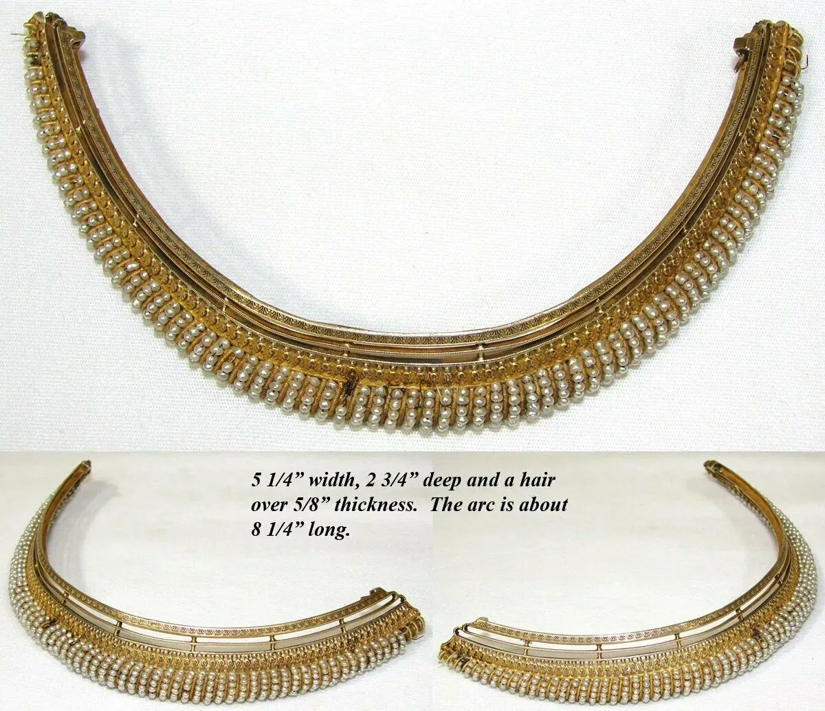 Superb RARE Antique French Empire Tiara, Seed Pearls (French Faux), EC