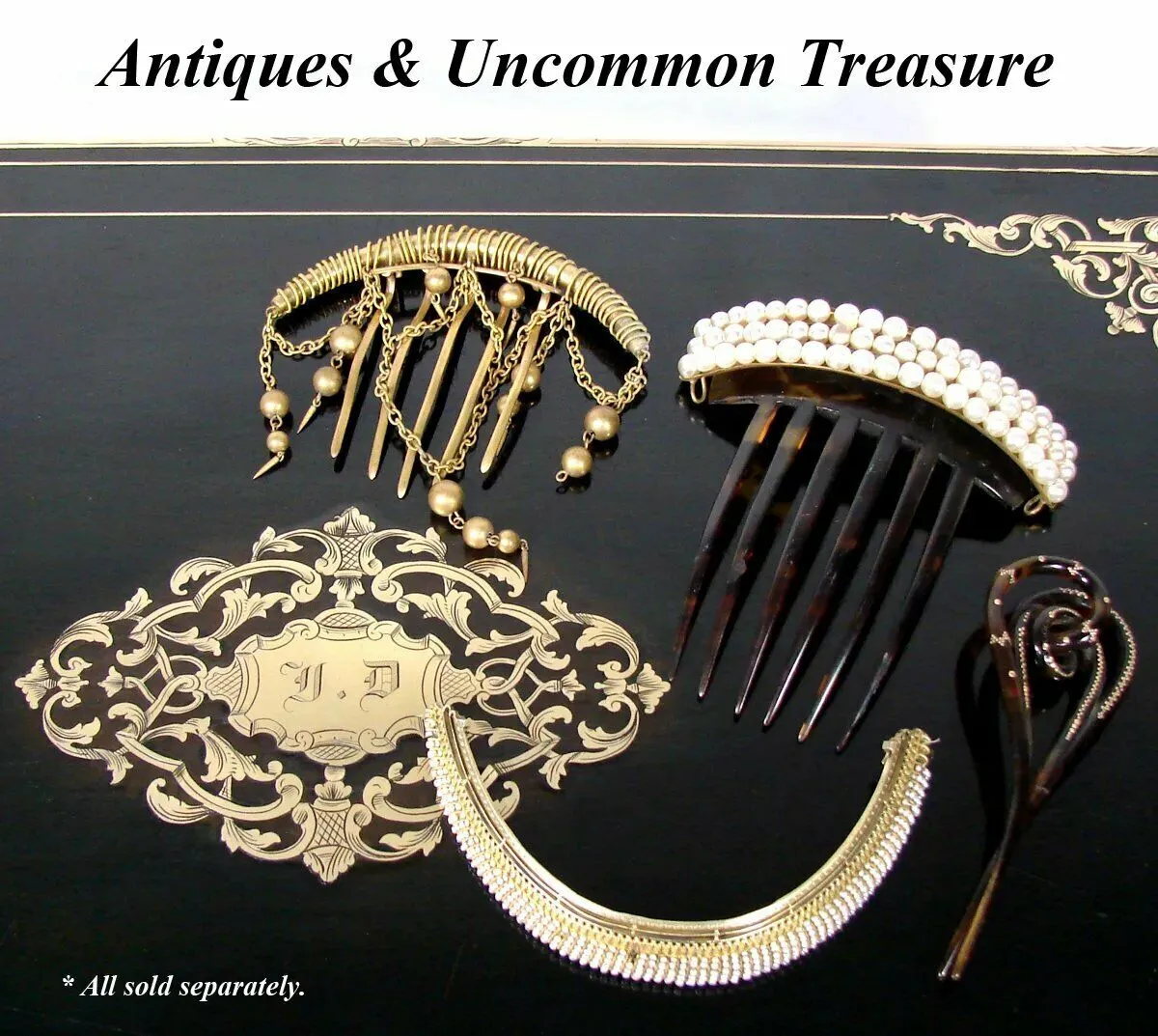 Superb RARE Antique French Empire Tiara, Seed Pearls (French Faux), EC