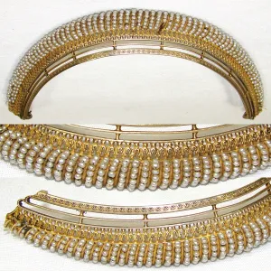 Superb RARE Antique French Empire Tiara, Seed Pearls (French Faux), EC