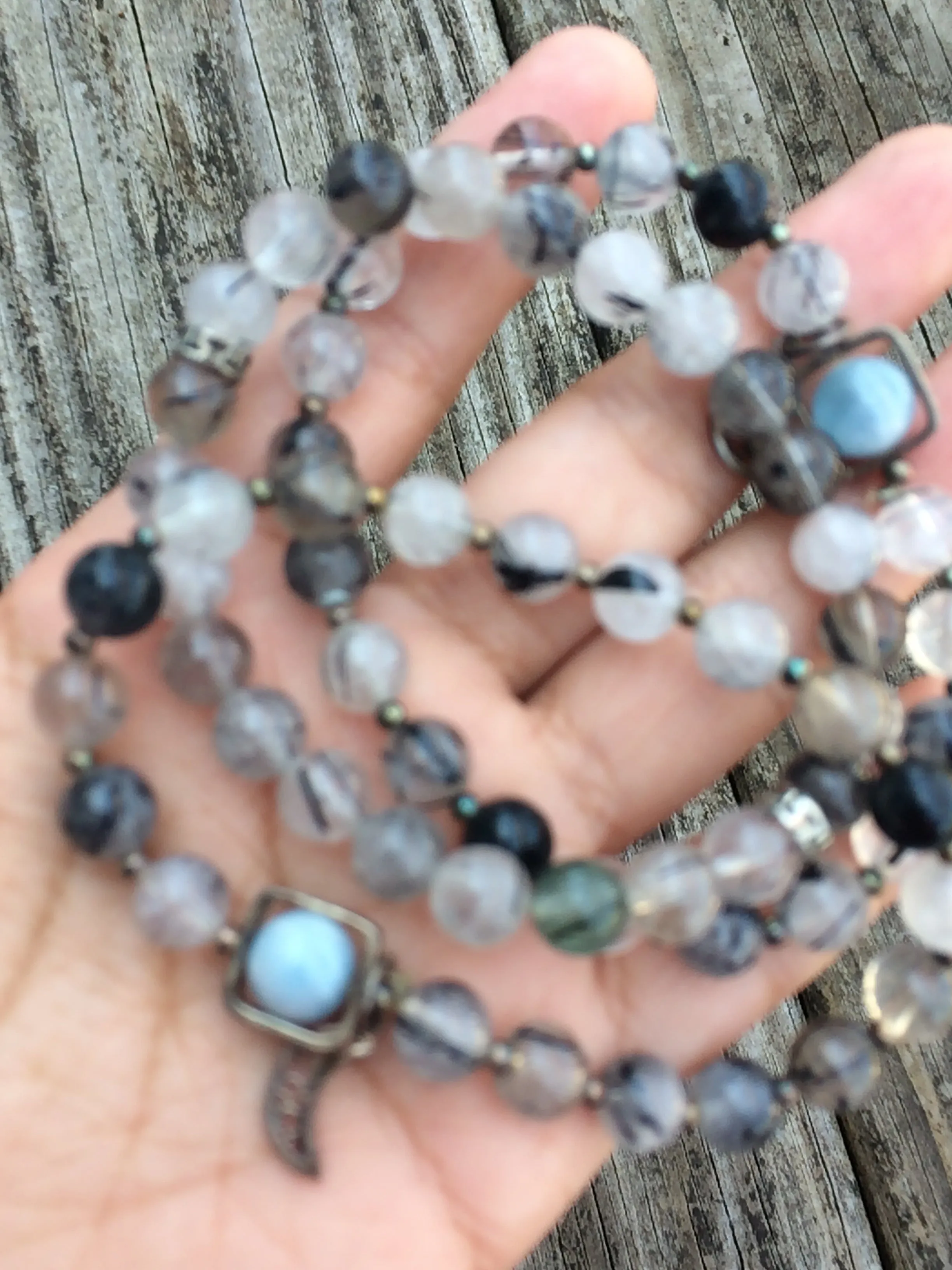 Tourmaline Rutilated Quartz Rutilated Quartz Bracelet Handmade