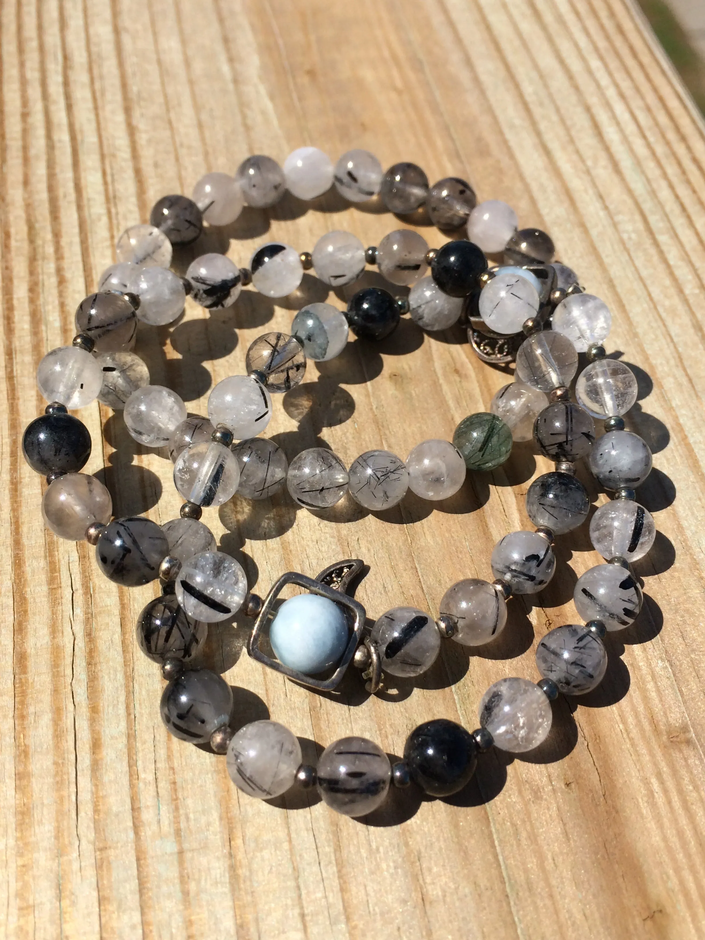 Tourmaline Rutilated Quartz Rutilated Quartz Bracelet Handmade