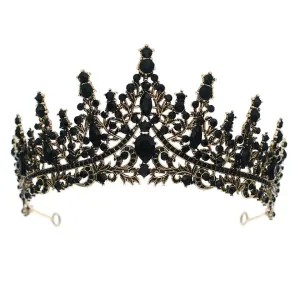 Vintage Baroque Goth Black Tiara Crown Evil Queen tall diadem bridal princess queen