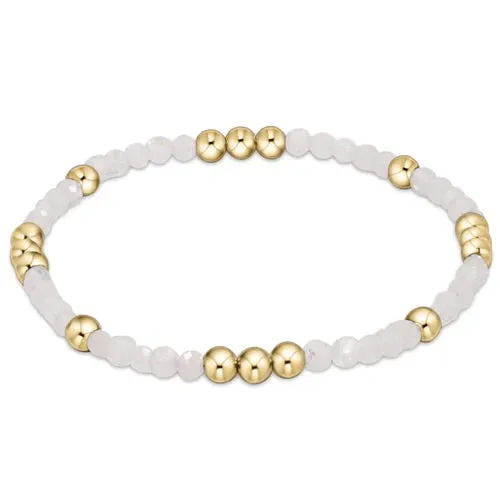 Worthy Pattern 3mm Bead Bracelet - Moonstone
